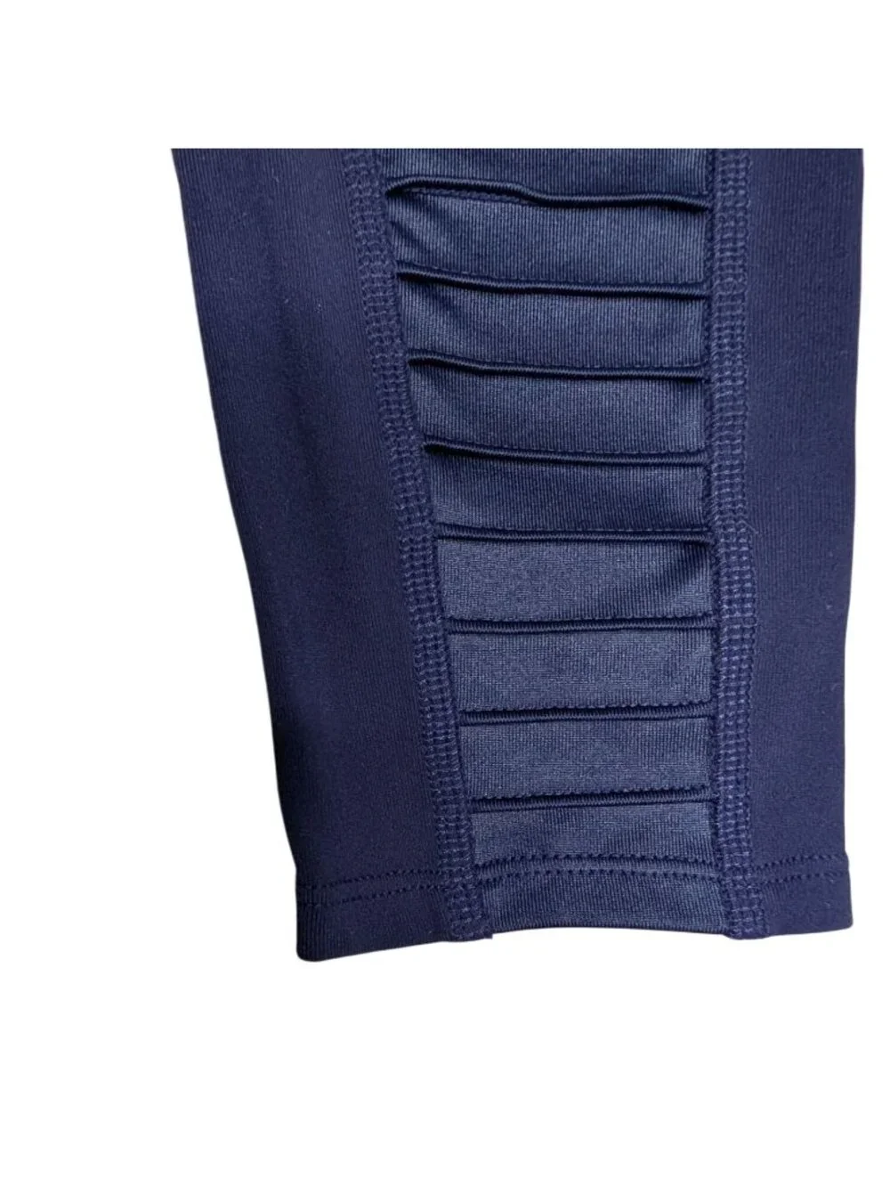 Alo Yoga Moto Leggings Womens Size M Navy Blue Athletic Athleisure Stretch Mesh